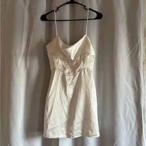 Elegant Cream Spaghetti Strap Dress